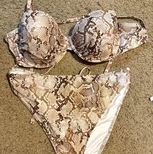 Snake Print Bikini Set